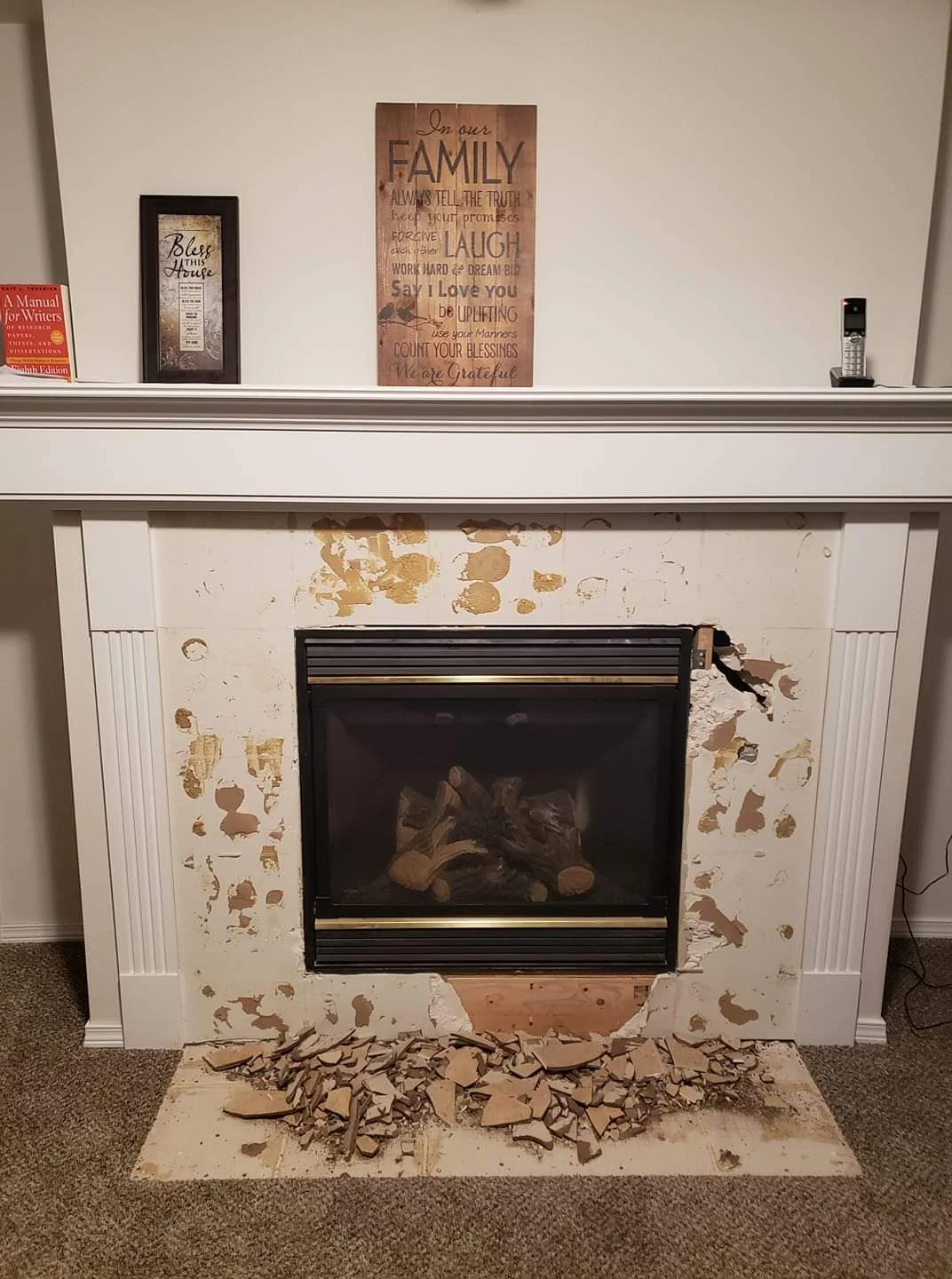 Fireplace Transformation before
